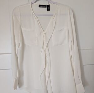 INC International Concepts White Blouse